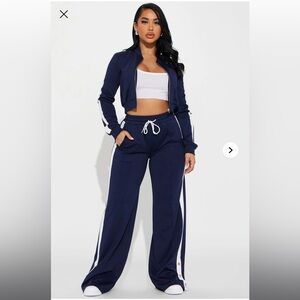 Hanging Out Later Track Pant Set - Navy